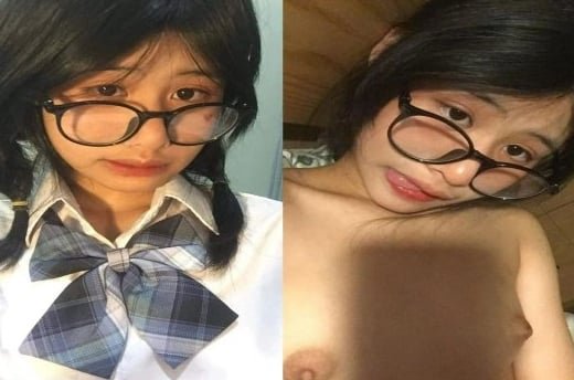 Nữ sinh kính cận thể hiện sự dâm đãng